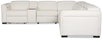 Melody White Micro Large Dual Power Reclining Two-arm Sectional