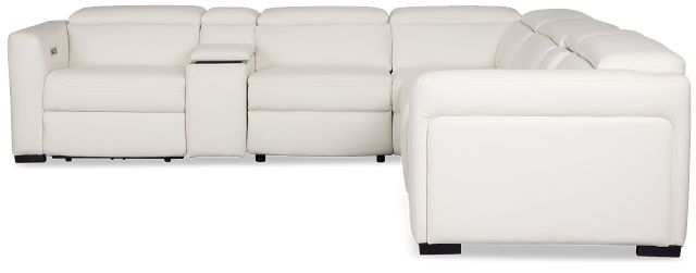 Melody White Micro Large Dual Power Reclining Two-arm Sectional