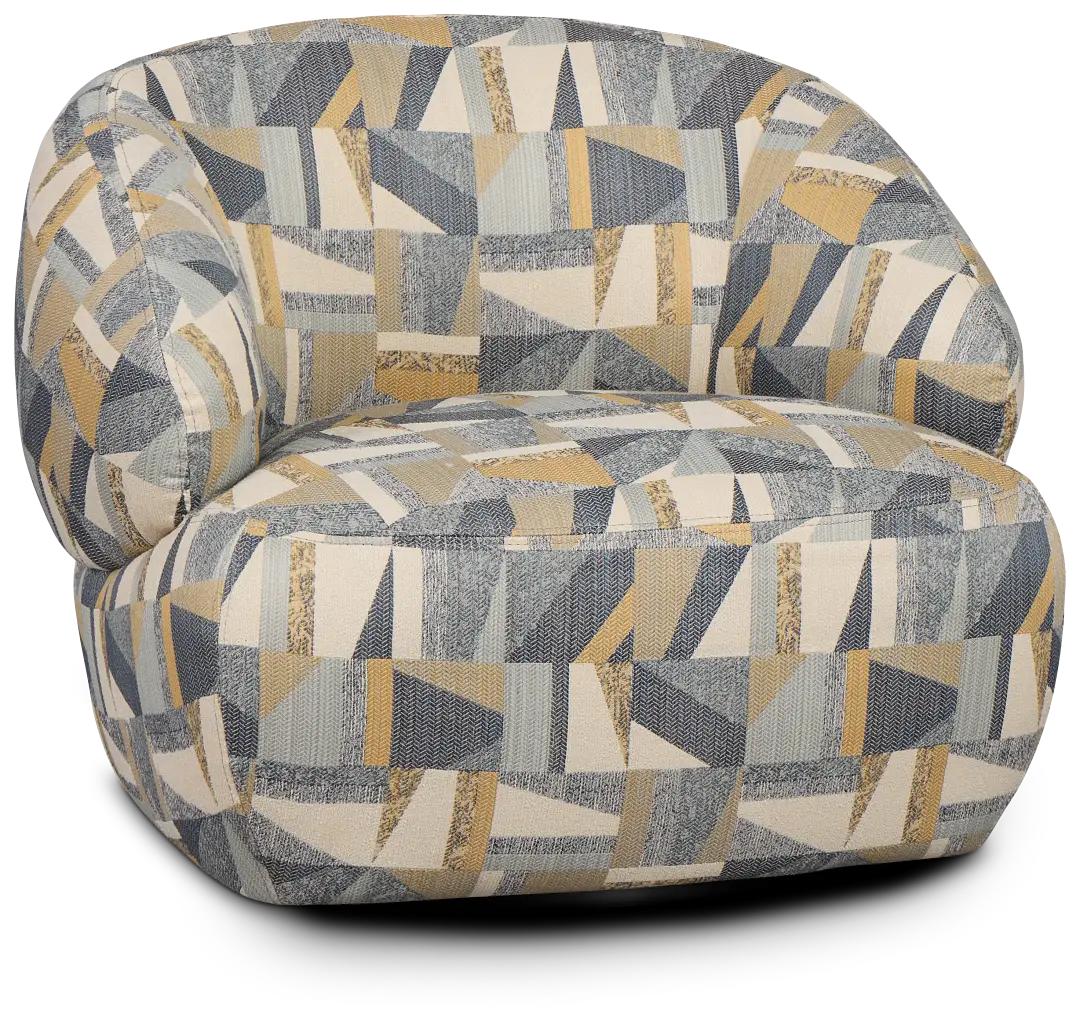 Cory Multicolored Fabric Swivel Accent Chair Cory Multicolored Fabric Swivel Accent Chair