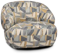 Cory Multicolored Fabric Swivel Accent Chair