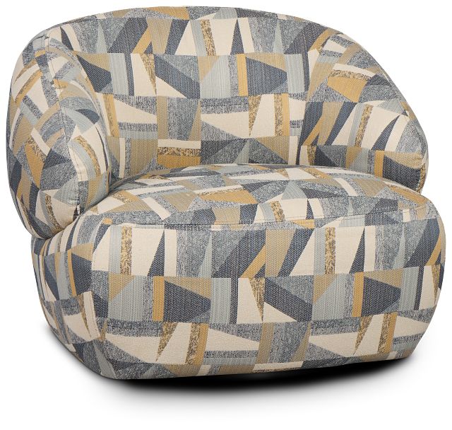 Cory Multicolored Fabric Swivel Accent Chair