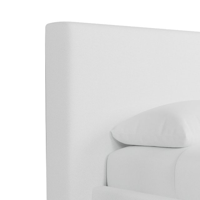 Grayton Suave White 44" Upholstered Platform Bed