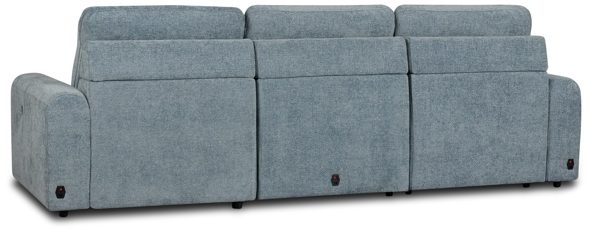 Hendrix Light Blue Fabric Right Dual Power Extension Chaise Sectional Hendrix Light Blue Fabric Right Dual Power Extension Chaise Sectional