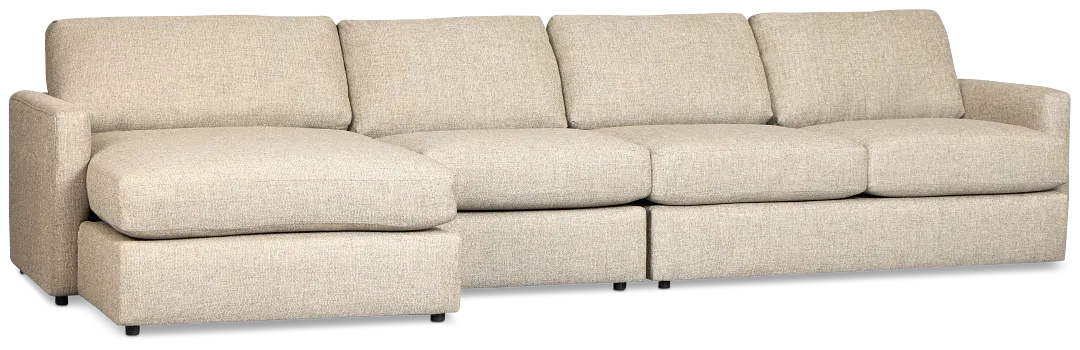 Maxwell Dark Gray Fabric Small Left Chaise Sectional