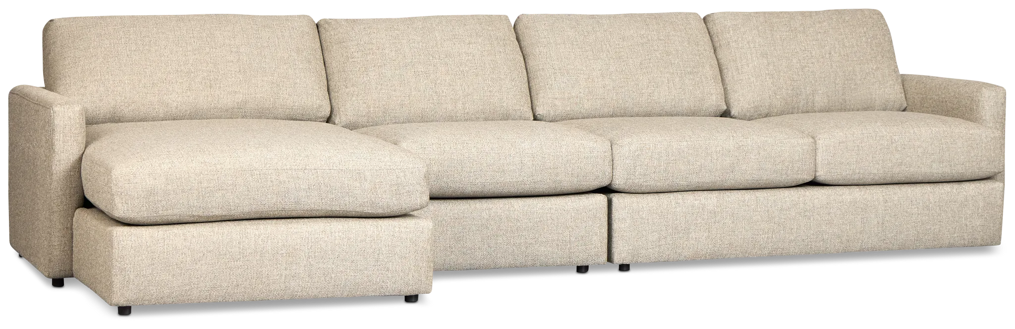 Maxwell Dark Gray Fabric Small Left Chaise Sectional