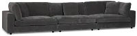 Lounge Dark Gray Fabric 3 Piece Modular Sofa