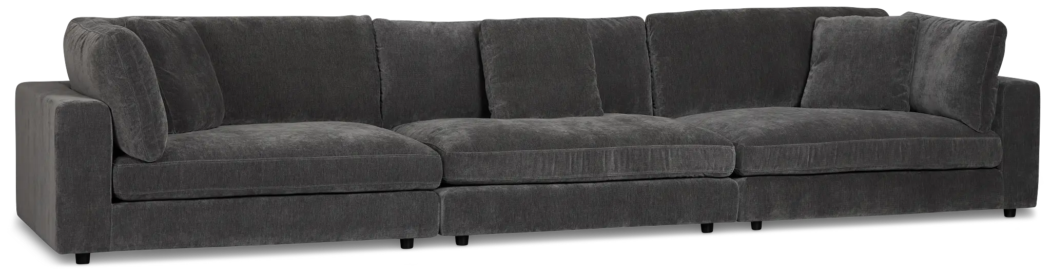 Lounge Dark Gray Fabric 3 Piece Modular Sofa Lounge Dark Gray Fabric 3 Piece Modular Sofa