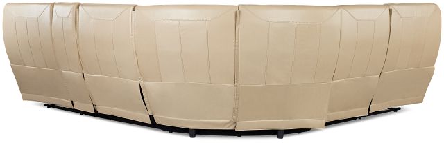 Casey Light Beige Lthr/vinyl Large Dual Power Reclining Two-arm Sectional
