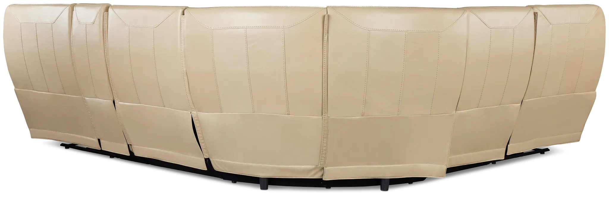 Casey Light Beige Lthr/vinyl Large Dual Power Reclining Two-arm Sectional