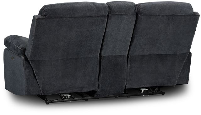 Orion Dark Gray Fabric Power Reclining Console Loveseat