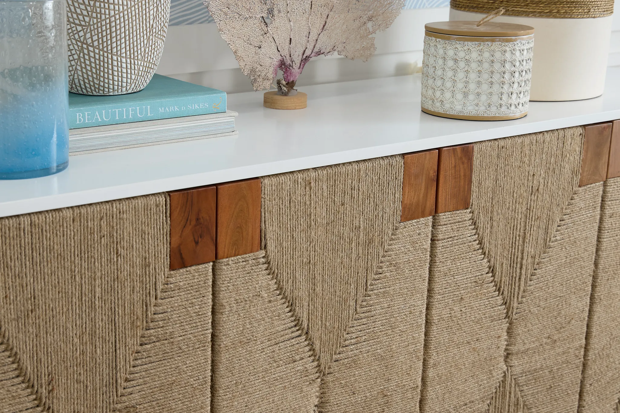 Woven Two-tone Four-door Cabinet