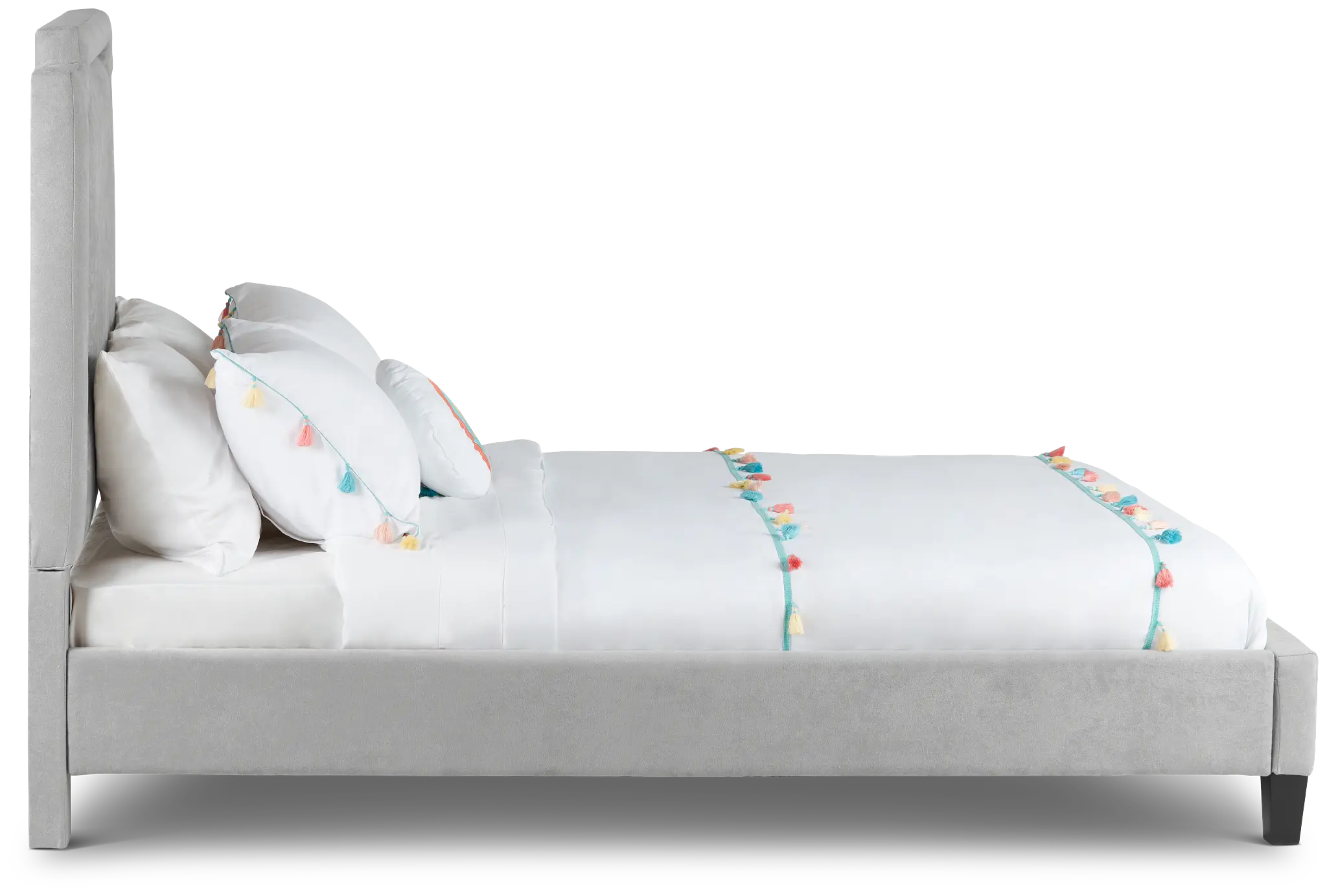 Whitney Light Gray Uph Platform Bed Whitney Light Gray Uph Platform Bed