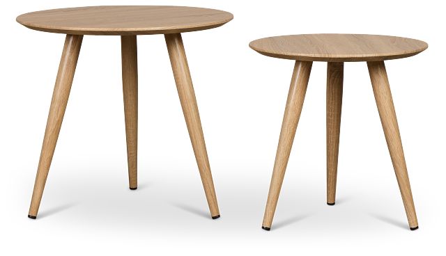 Avon Light Tone Round Bunching End Table
