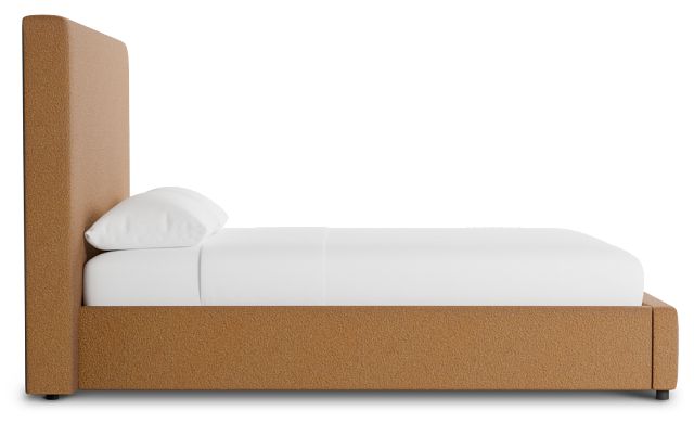 Grayton Elite Light Brown 54" Upholstered Platform Bed