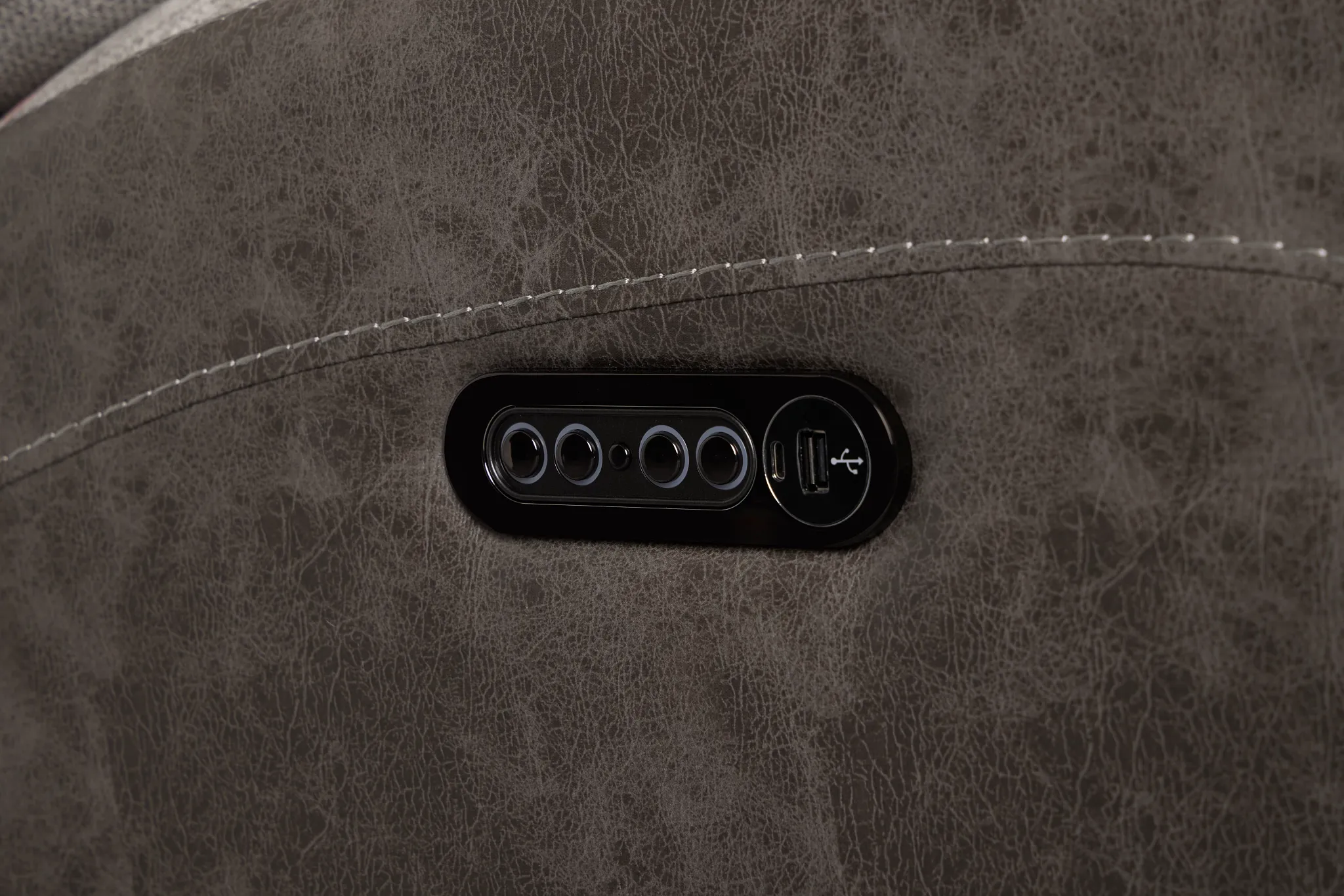 Travis Gray Fabric Medium Triple Power 2-arm Sectional