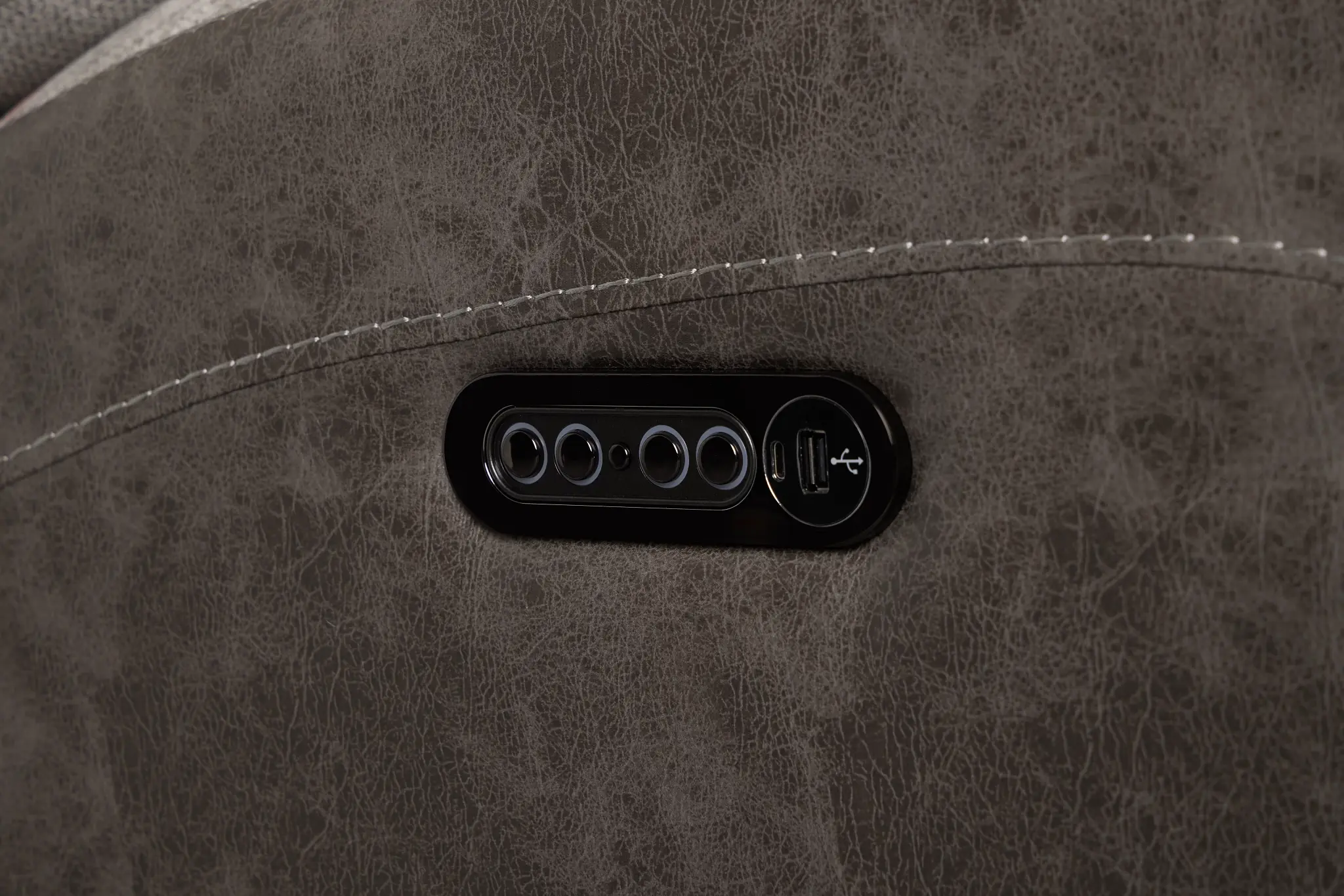 Travis Gray Fabric Medium Triple Power 2-arm Sectional Travis Gray Fabric Medium Triple Power 2-arm Sectional