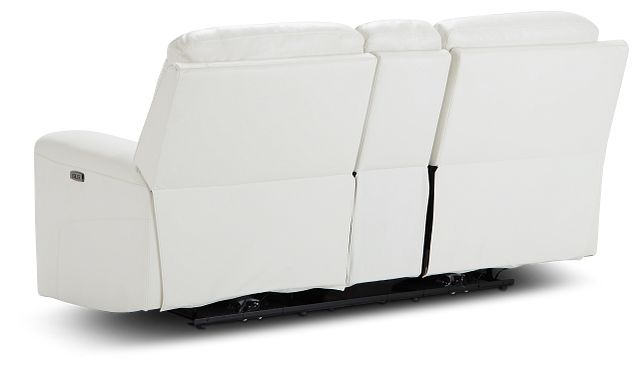 Porto White Lthr/vinyl Power Reclining Console Loveseat