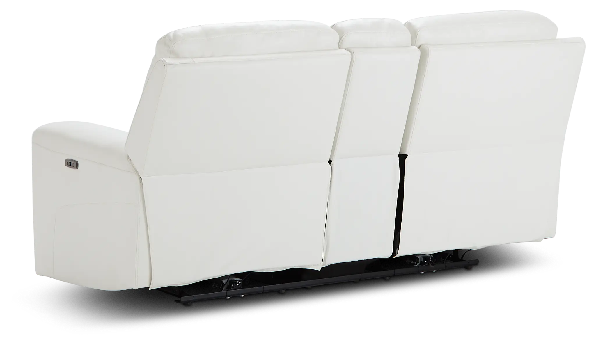 Porto White Lthr/vinyl Power Reclining Console Loveseat Porto White Lthr/vinyl Power Reclining Console Loveseat