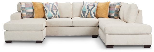 Gracie Beige Fabric Right Bumper Sectional