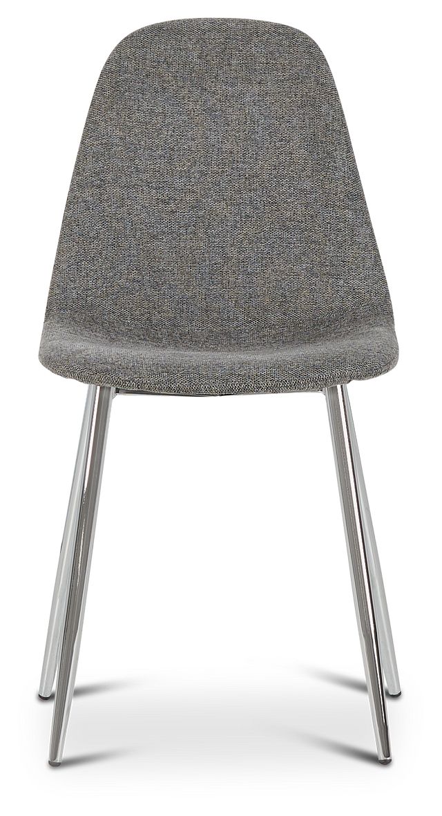Havana Dark Gray Upholstered Side Chair W/ Chrome Legs (2)