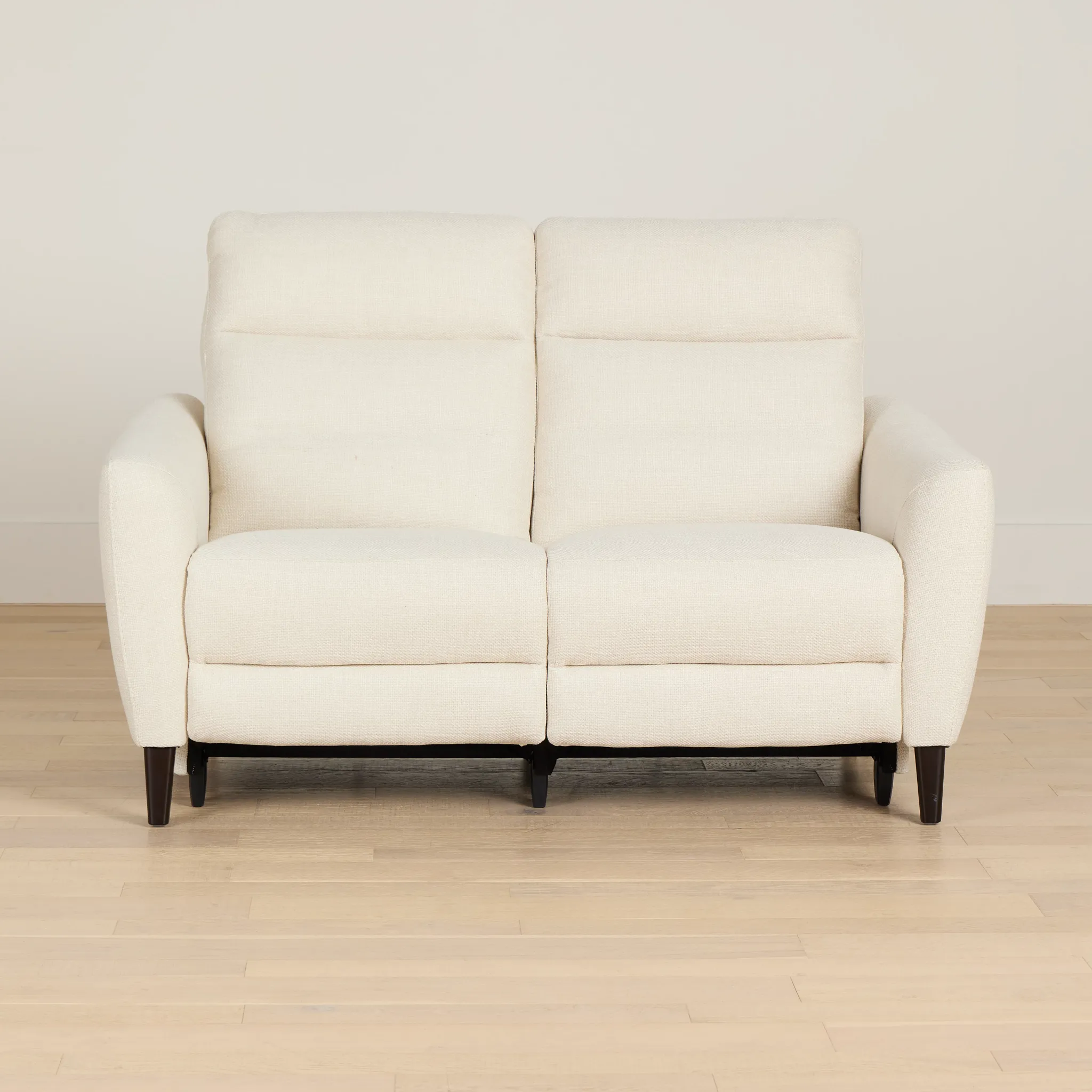 Keaton White Fabric Power Reclining Loveseat W/ Power Headrest