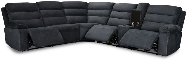 Orion Dark Gray Fabric Medium Triple Power 2-arm Sectional
