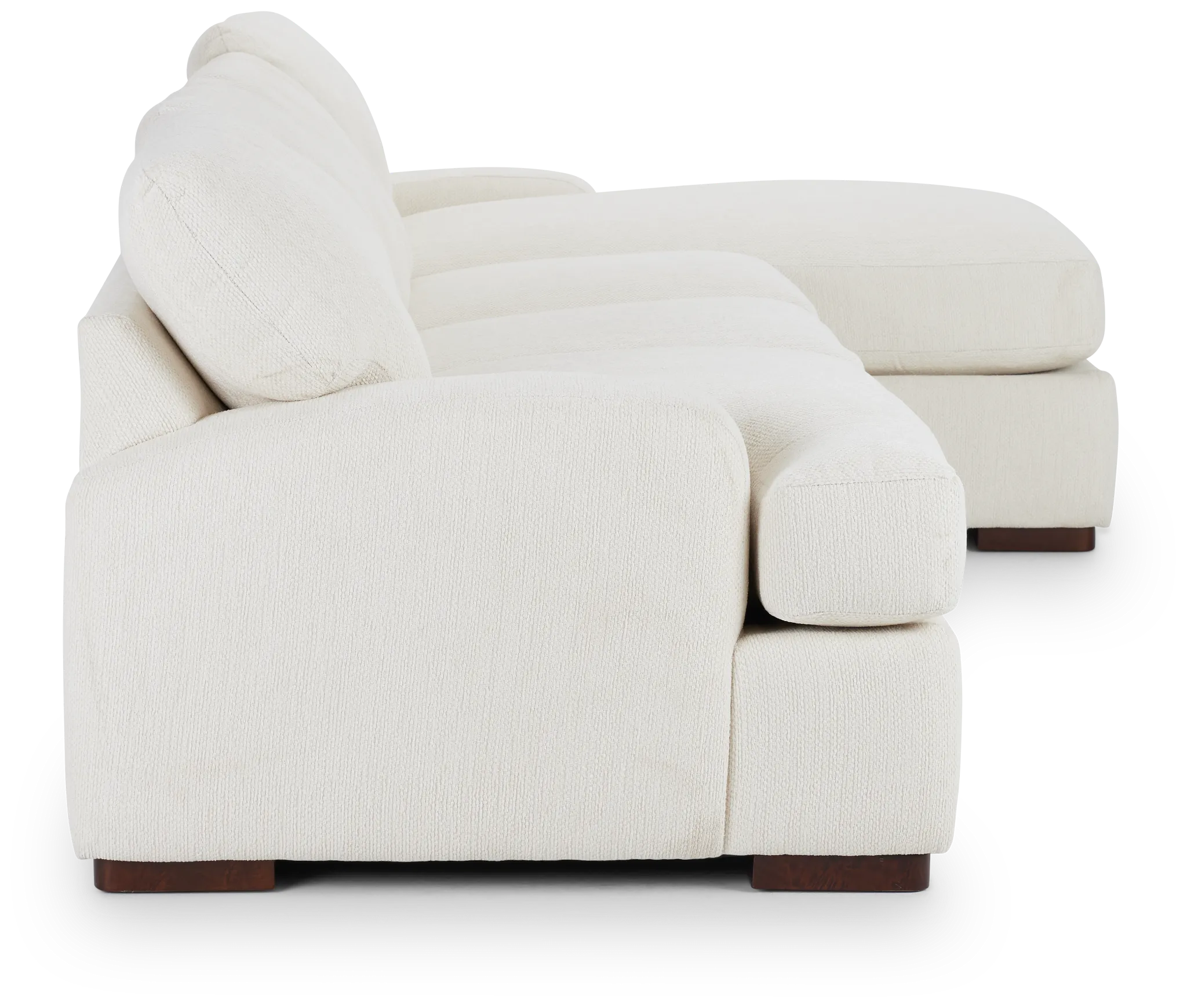Alpha White Fabric Small Right Chaise Sectional