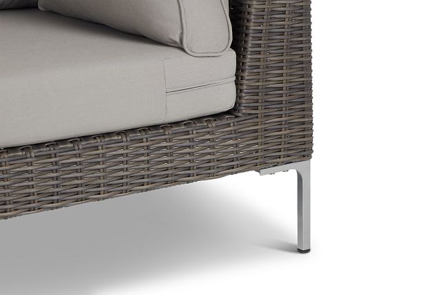 Tulum Gray Woven Corner Chair W/ Cushion