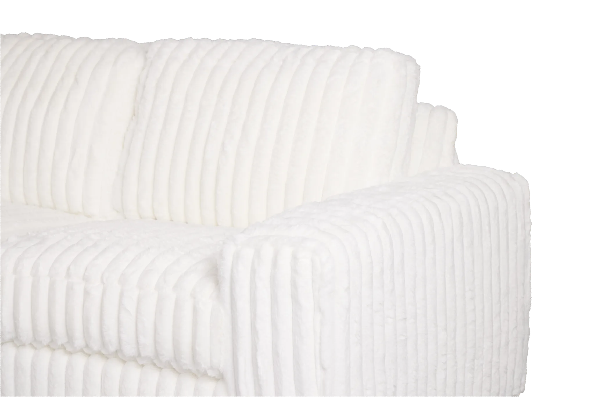 Teddy White Fabric Large Two-arm Sectional