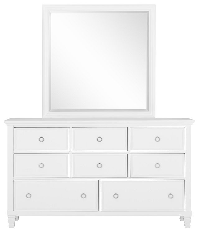 Tamara White Dresser & Mirror