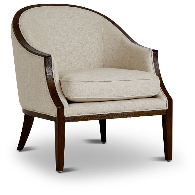 Kensie Beige Fabric Accent Chair