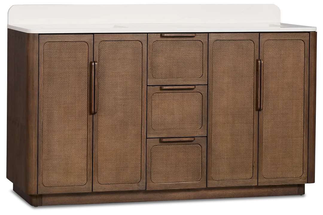 Pacific Mid Tone 60" Double Bathroom Vanity