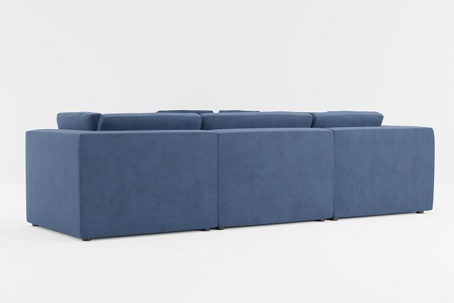 Destin Revenue Dark Blue Fabric 5-piece Modular Sectional