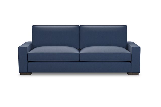Edgewater Revenue Dark Blue 96" Sofa W/ 2 Cushions (1)
