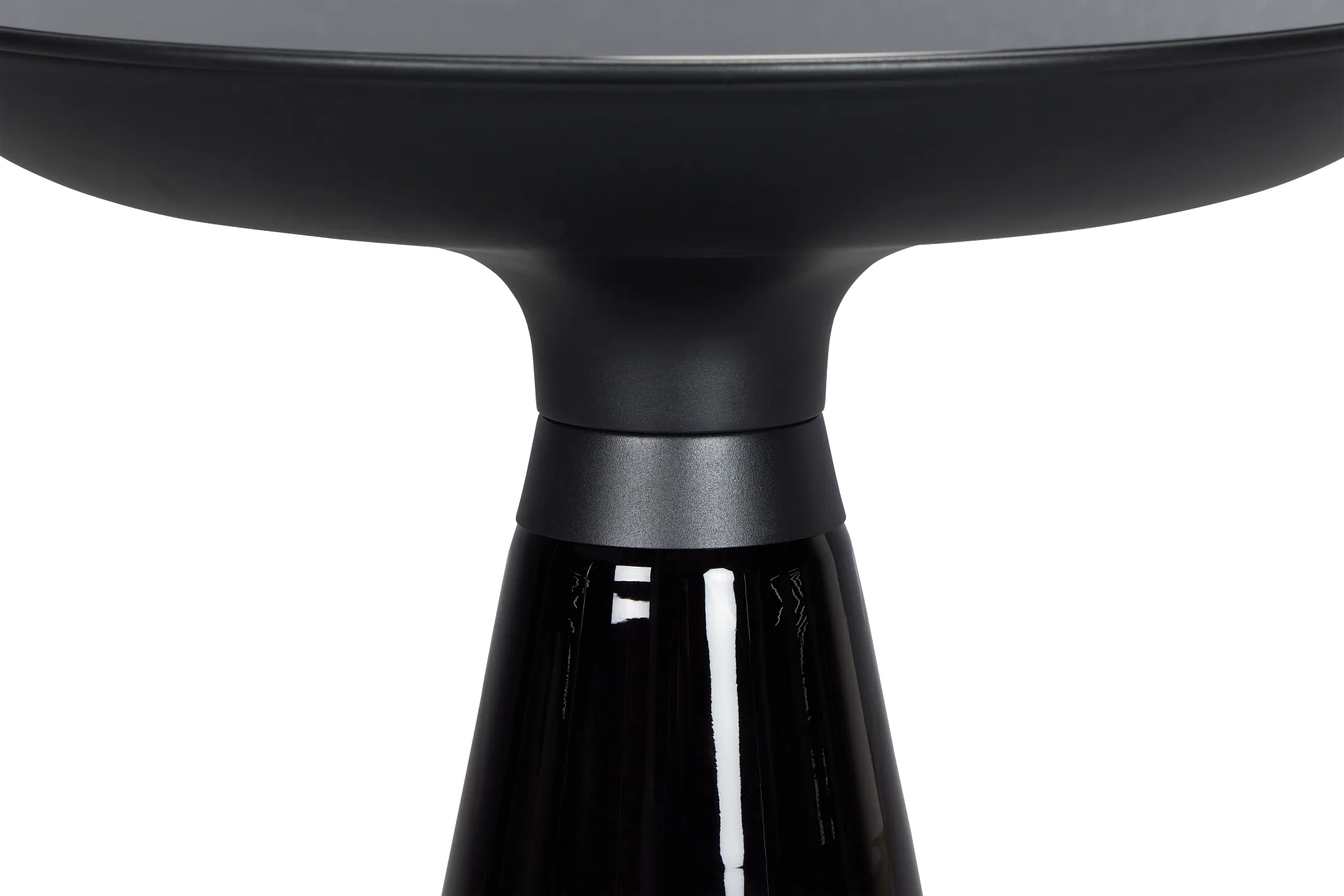 Ambrose Black Glass Round End Table