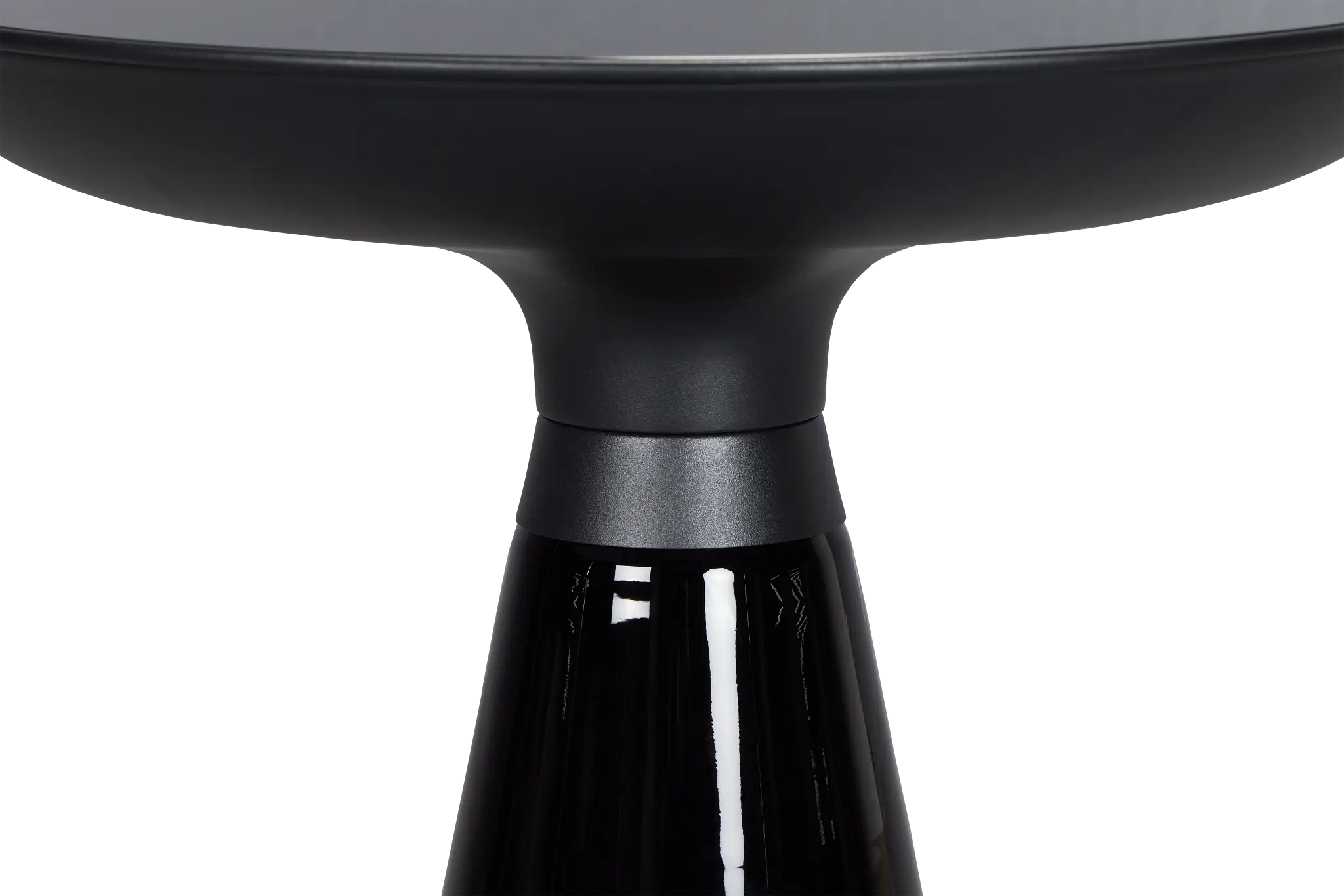 Ambrose Black Glass Round End Table Ambrose Black Glass Round End Table