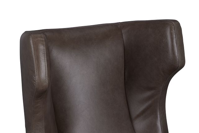 Penn Dark Gray Leather Swivel Accent Chair