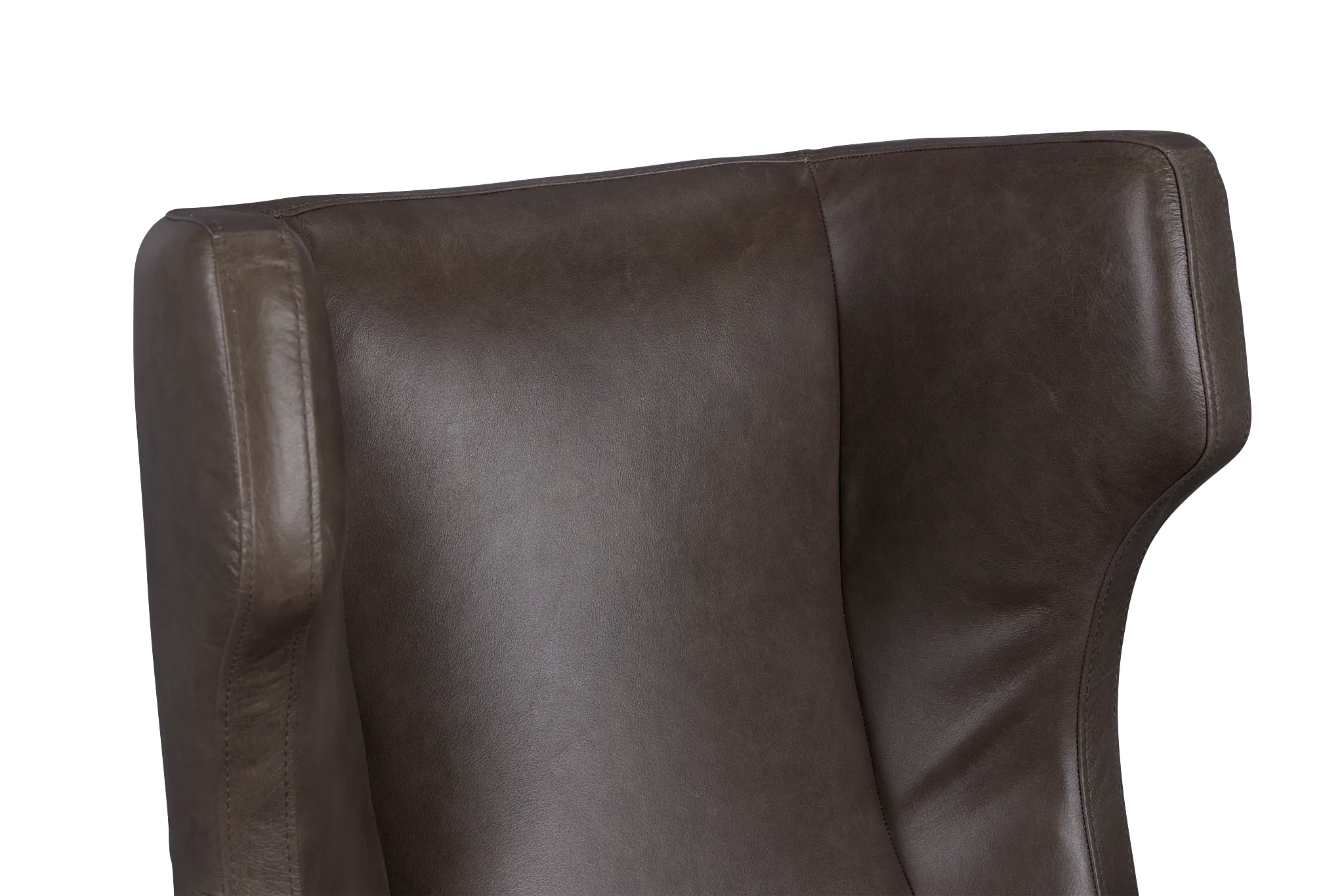 Penn Dark Gray Leather Swivel Accent Chair