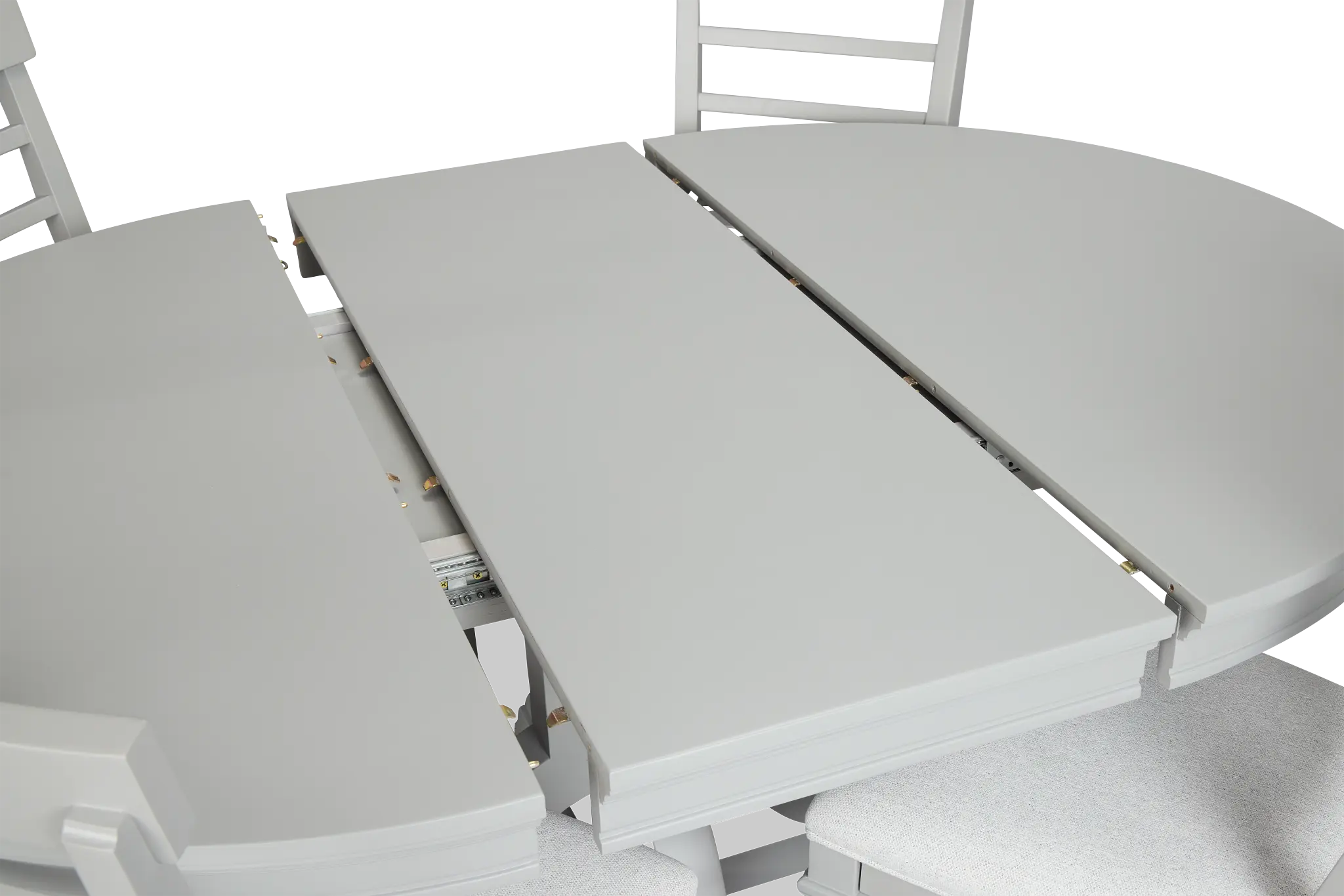 Cape Cod Gray Round Table & 4 Upholstered Chairs Cape Cod Gray Round Table & 4 Upholstered Chairs