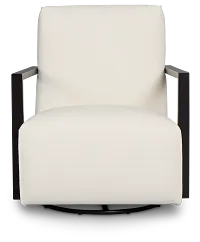Lucas White Fabric Swivel Rocker Glider