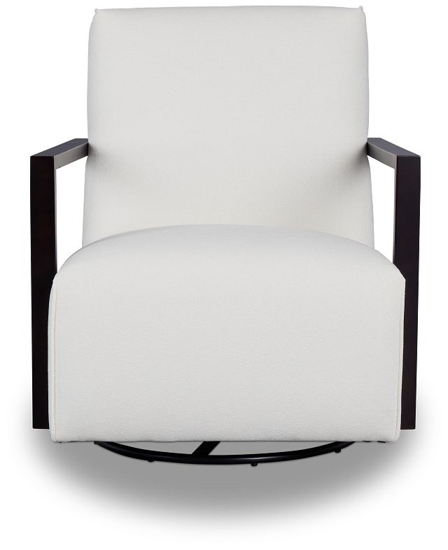 Lucas White Fabric Swivel Rocker Glider