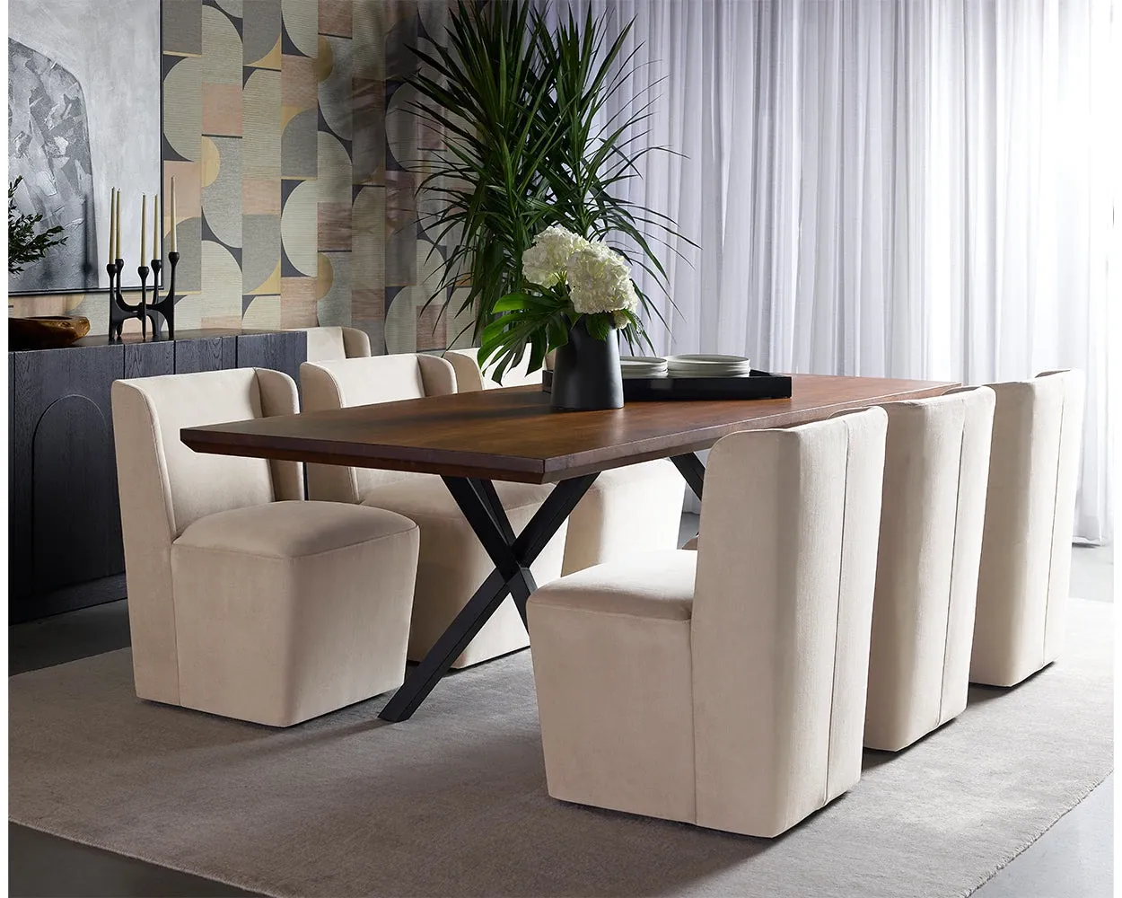 Breve Light Beige Fabric Upholstered Side Chair