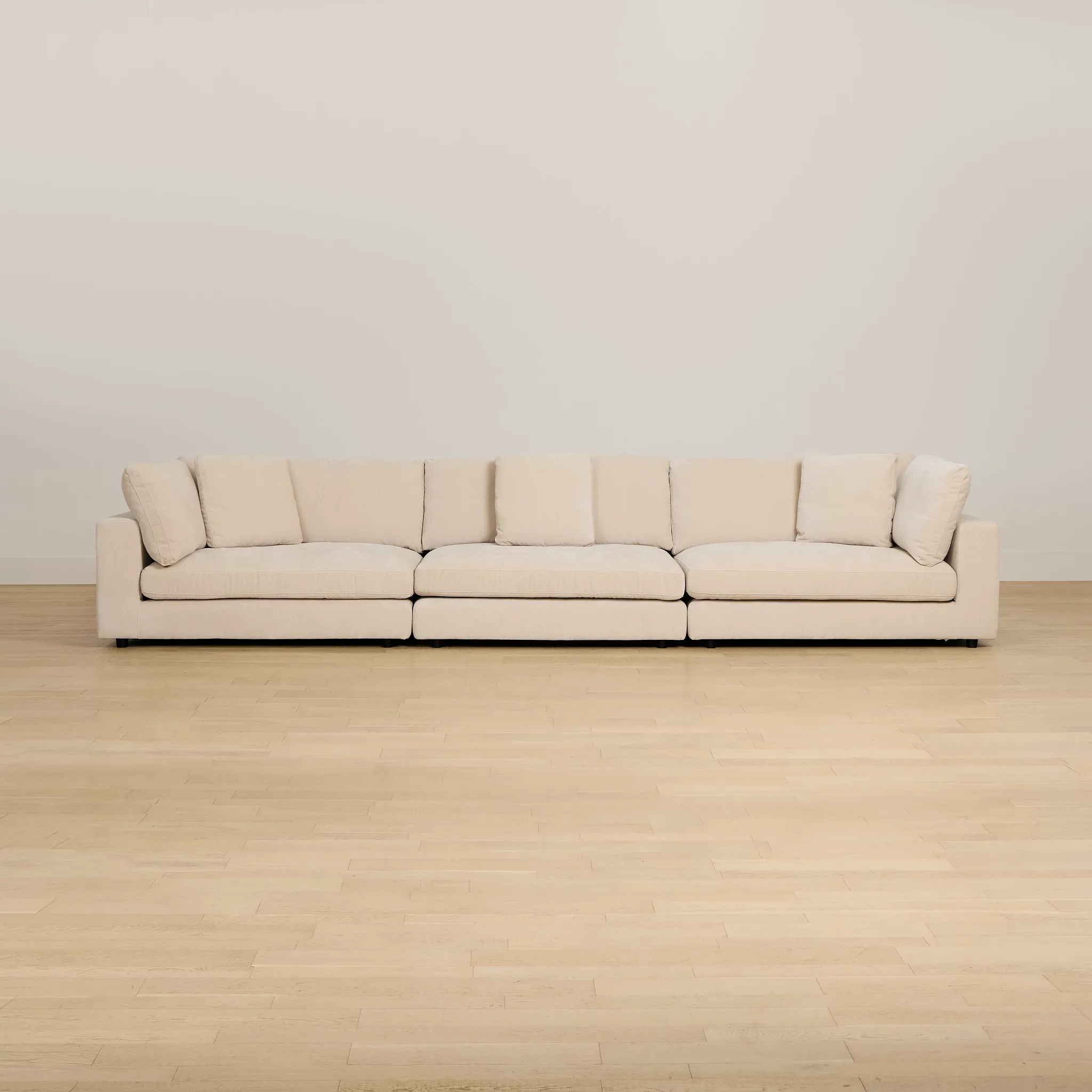 Lounge Light Beige Fabric 3 Piece Modular Sofa