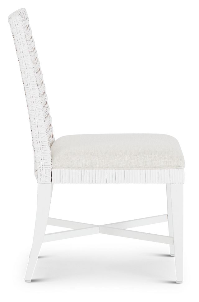 Boca Grande White Woven Side Chair