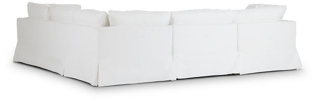 Raegan White Fabric Small Left Chaise Sectional (4)