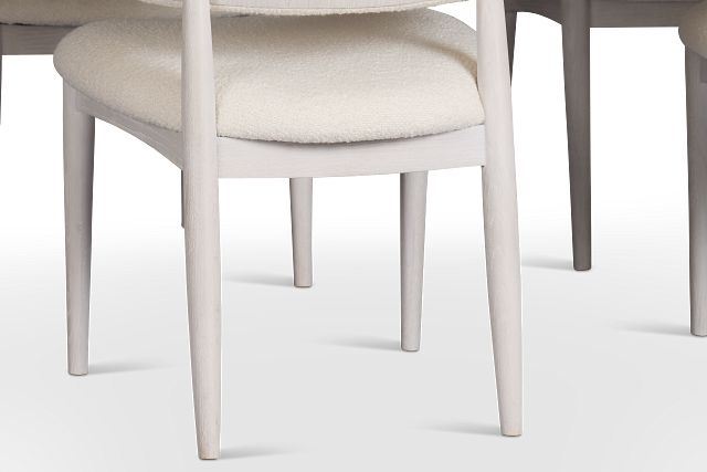 Gables White Rect Table & 4 Upholstered Chairs