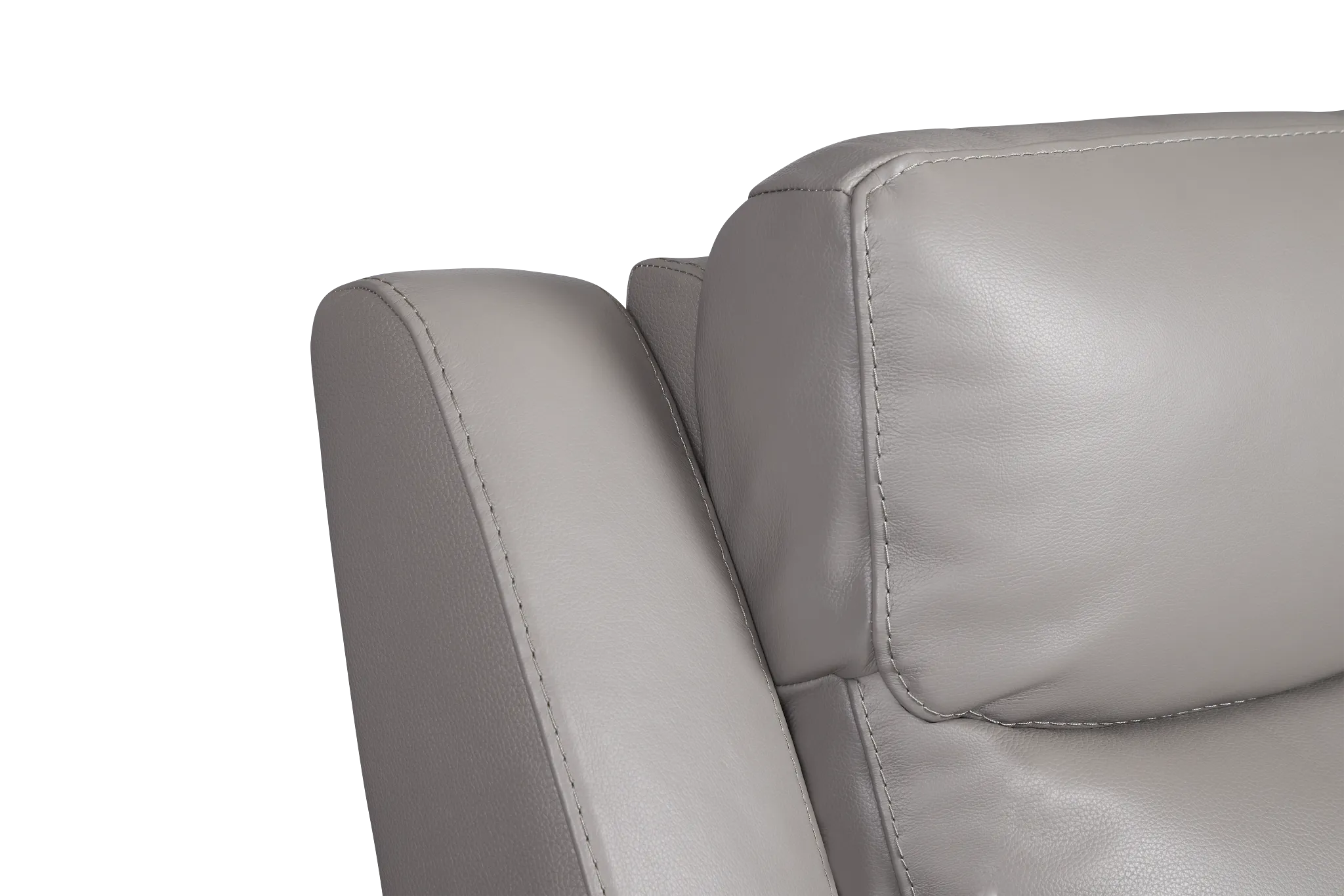 Walker Light Gray Lthr/vinyl Power Reclining Sofa W/ Power Headrest