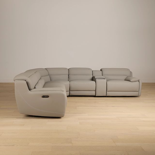 Jett Gray Micro Medium Triple Power 2-arm Sectional