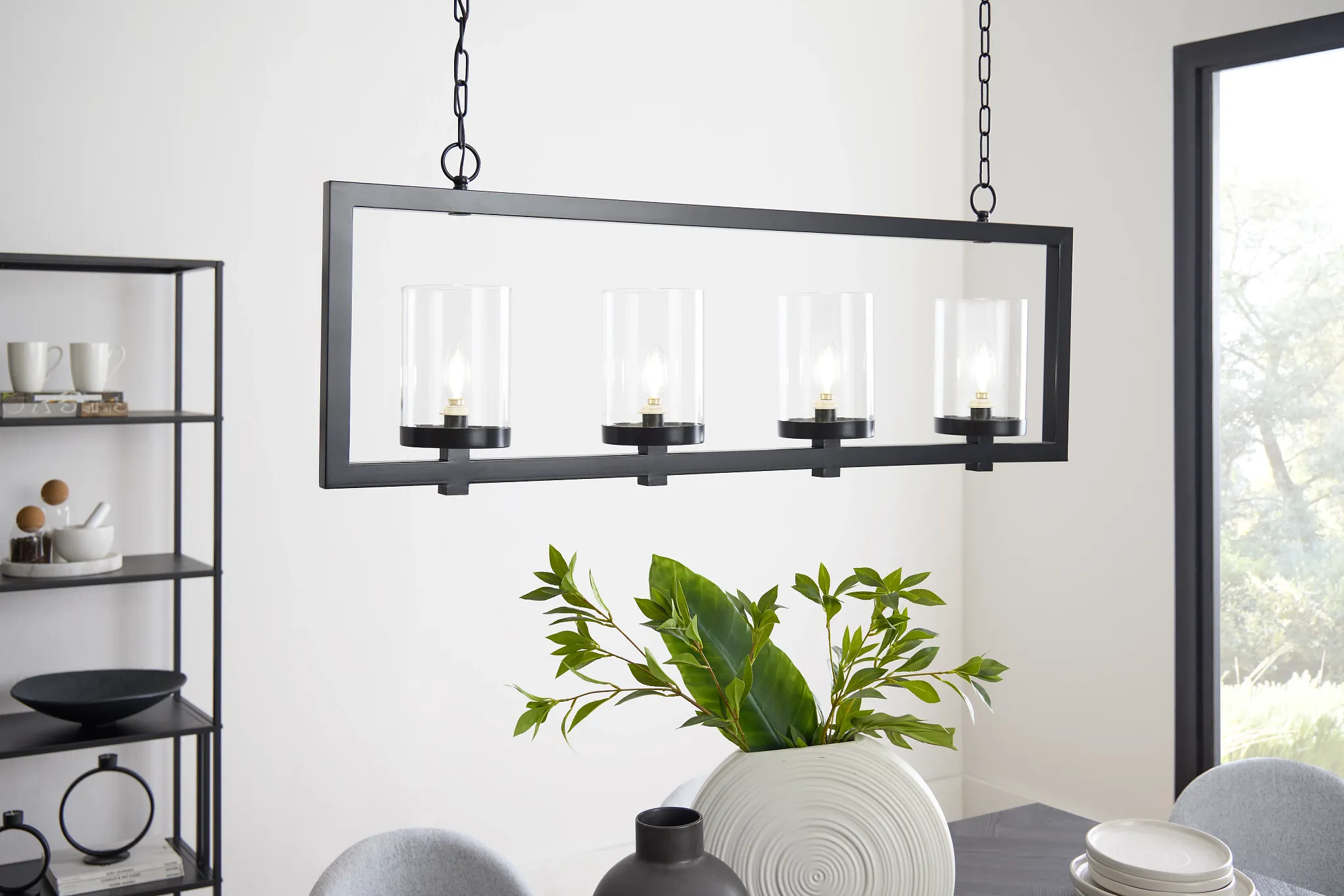 Perrin Black Metal Chandelier