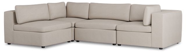 Destin Sutton Beige Fabric 4-piece Modular Sectional